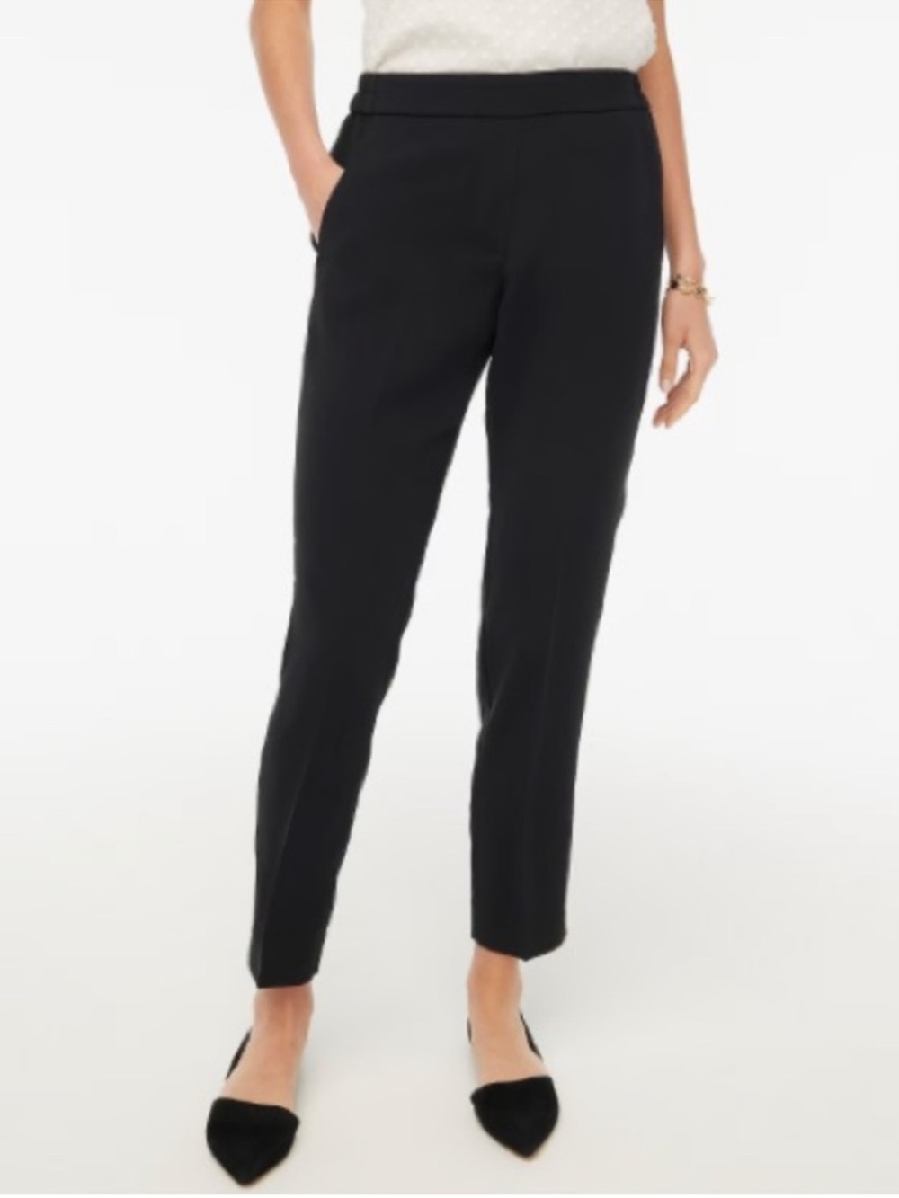 J. Crew Jaime Pant 8 black office business trousers ankle crop pockets classic